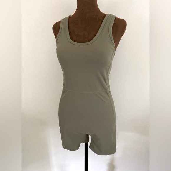 PAC 1980 PAC WHISPER Active Thick Strap Speedwalker Short Onesie. Olive - Picture 4 of 6